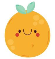 kawaii orange design over white vector