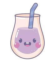 kawaii vaso de jugo vector