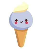 Cute vector ice cream c design icon over white