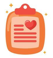 clipboard with heart isolated icon vector