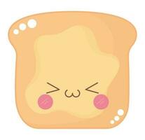 kawaii bread design over white vector