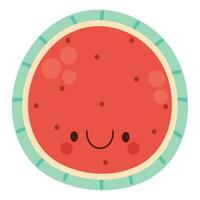 kawaii watermelon illustration over white vector