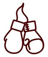 boxing gloves silhouette over white vector