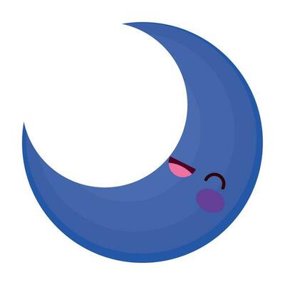 kawaii moon illustration over white