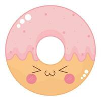 kawaii rosquilla diseño terminado blanco vector