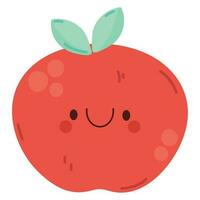 happy apple design over white vector