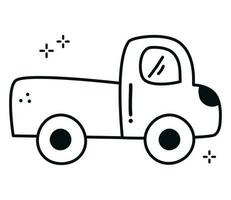 hand drawn truck over white vector