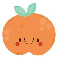 kawaii tangerine design over white vector