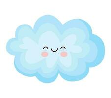 kawaii cloud design over white vector