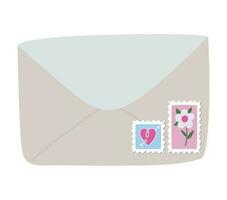 colored envelope design with stamps vector