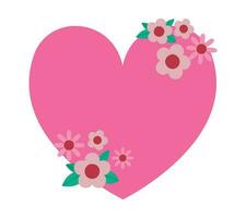 pink floral heart over white vector