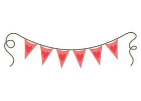 colored bunting design over white vector