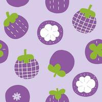 Stylized mangosteen seamless pattern. Bright simple design for fabric, textile, wrapping paper vector