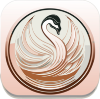 Swan icon. Generative AI png