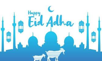 eid adha soft blue background vector