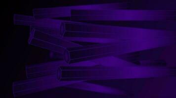 Moving 3d purple hexagonal stick background video