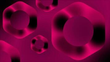 dark pink color abstract pattern rotating hexagonal shape background video