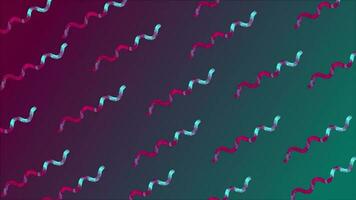 dark pink and light blue color changing squiggly line pattern background video