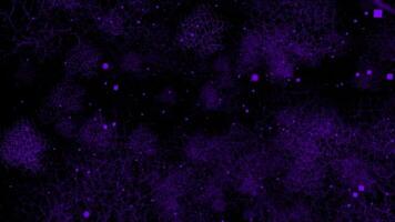 púrpura color 3d malla de brillante neuronas, tecnología antecedentes video