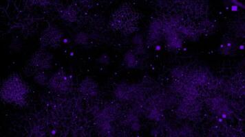 purple color 3d mesh of glowing neurons, Technology background video