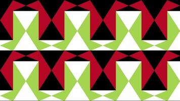 red and light green color shape changing rhombus tile pattern abstract background video