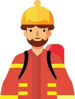 Fire fighter character graphic flat style vector image