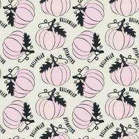 Happy Halloween pink pumpkin pattern. Fashion Halloween design. vector