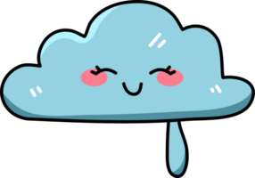 mignonne nuage griffonnage illustration élément png