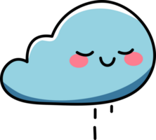 Cute cloud doodle illustration element png