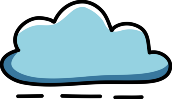 Cute cloud doodle illustration element png