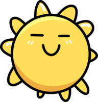 Cute sun cartoon doodle element png