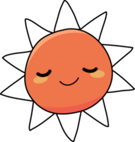 söt Sol tecknad serie klotter element png