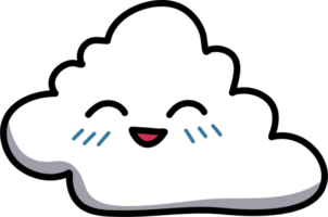 Cute cloud doodle illustration element png