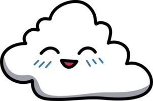 carino nube scarabocchio illustrazione elemento png