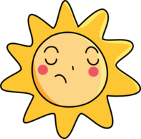 Cute sun cartoon doodle element png