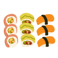 Cute sushi illustration png