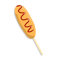 Corn dog straat voedsel illustratie png