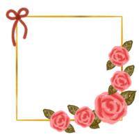 Gold flower frame png