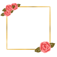 Gold flower frame png