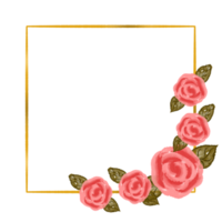 Gold flower frame png