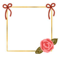 oro flor marco png