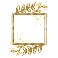 Gold sparkling wedding frame png