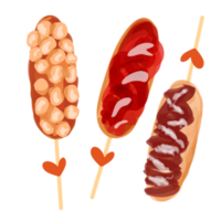 Corndog food illustration png