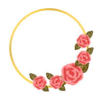 Gold flower frame png