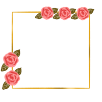 Gold flower frame png