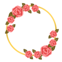 Gold flower frame png