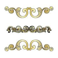 Vector set of vintage baroque corners and dividers.Border,angle,swirl,antique  acanthus,damask scroll ornament swirl.Victorian monogram heraldic shield swirl.Retro floral leaf pattern border foliage