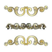 Vector set of vintage baroque corners and dividers.Border,angle,swirl,antique  acanthus,damask scroll ornament swirl.Victorian monogram heraldic shield swirl.Retro floral leaf pattern border foliage