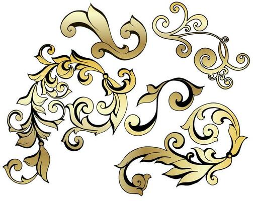 Vector damask vintage baroque scroll ornament swirl. Victorian monogram heraldic shield swirl. Retro floral leaf pattern border foliage antique  acanthus calligraphy engraved tattoo.Tile decor element
