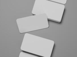 Group of minimal business card mockup template with copy space for your logo or graphic design, 3d rendering studio photo